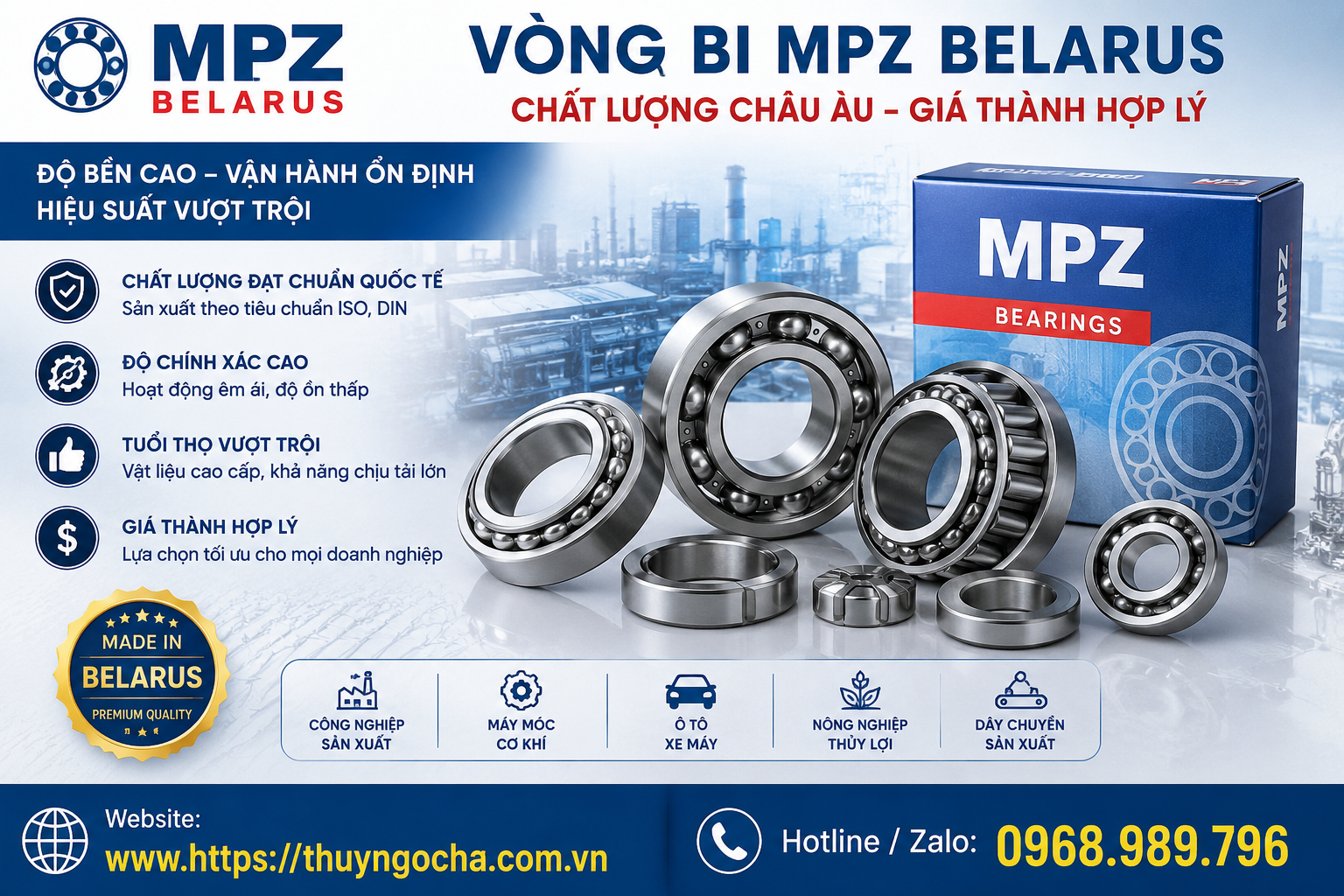 Thông Số Kỹ Thuật Vòng Bi MPZ Belarus